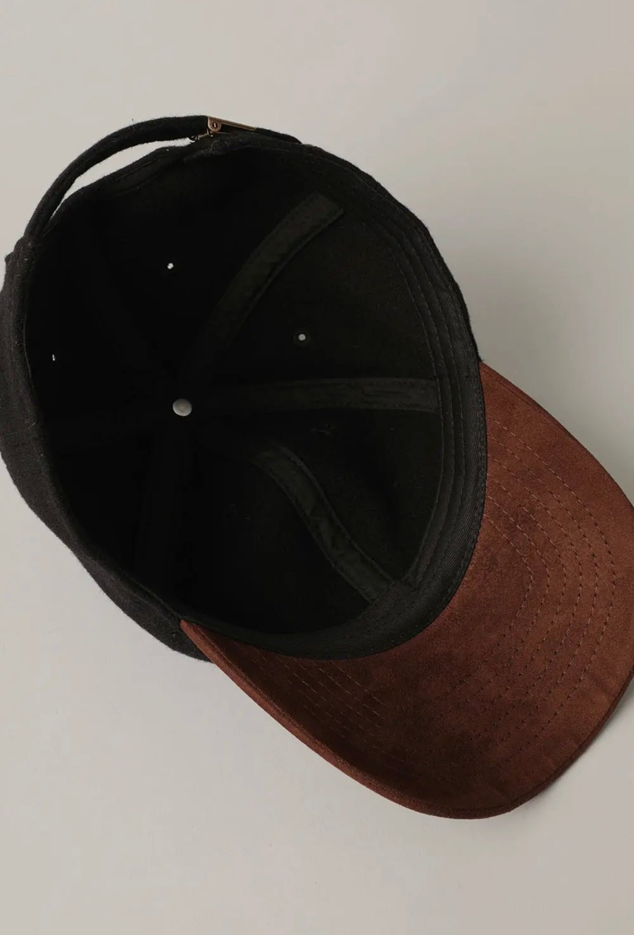 Wool Blend Casual Baseball Cap with Suede Visor Hat- Black