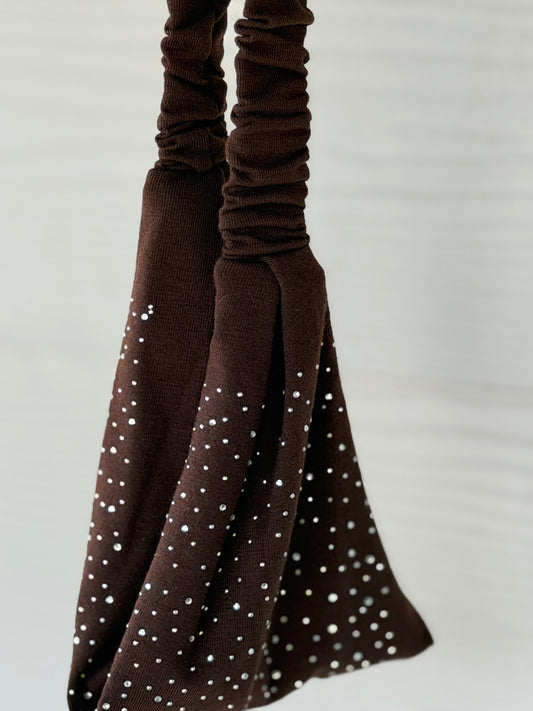 Stretchy Bling Headband- Brown