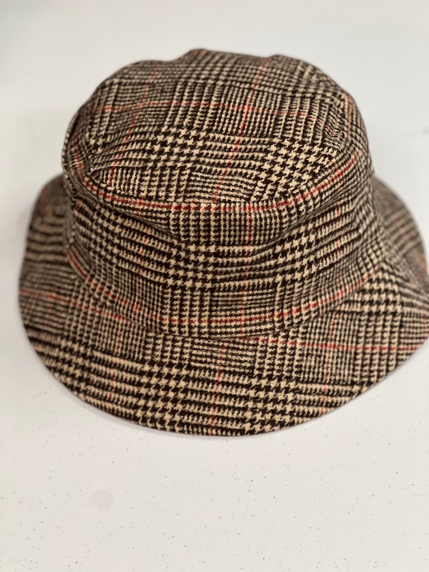 Glen Plaid Bucket Hat -black