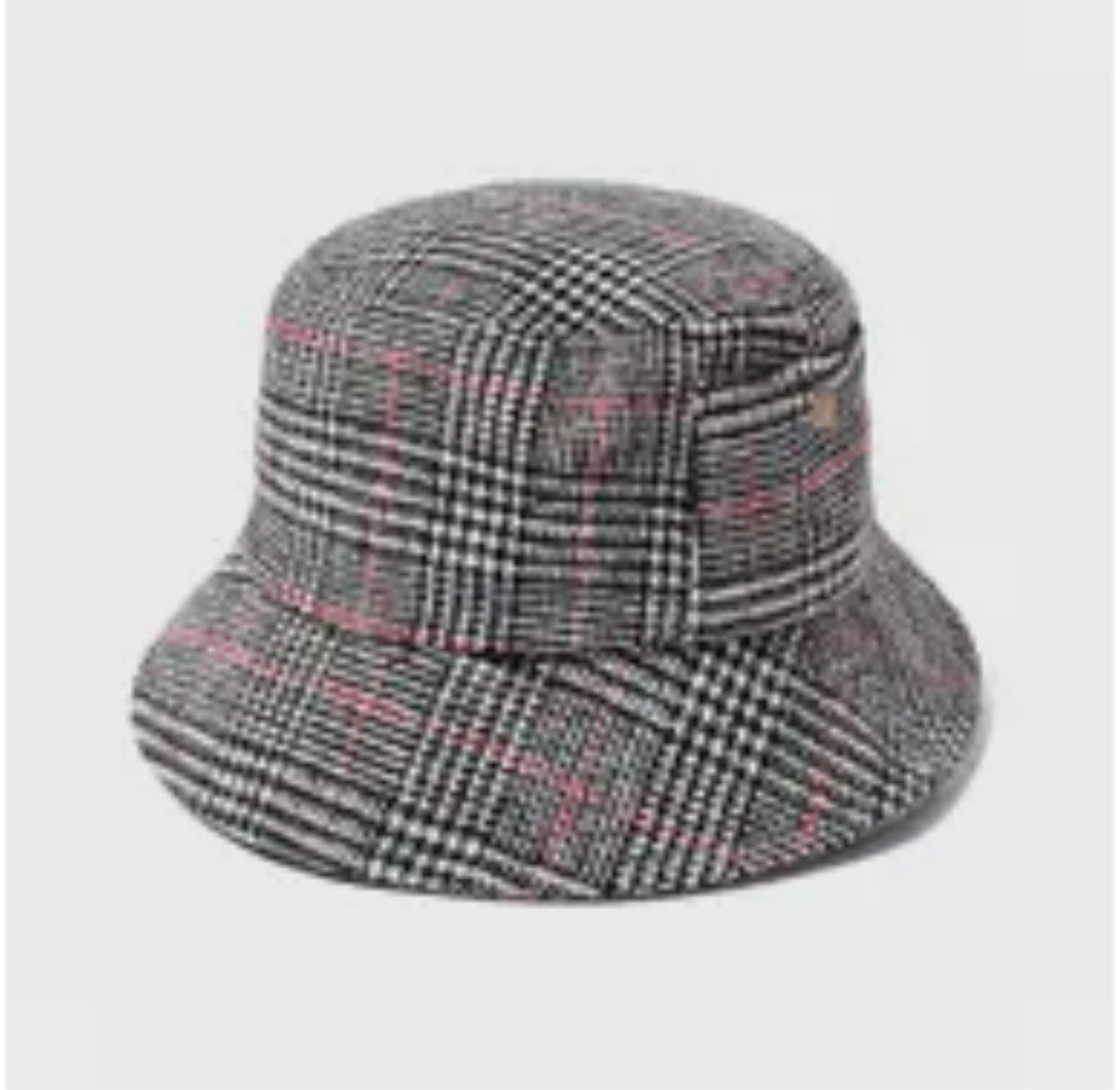 Glen Plaid Bucket Hat -black