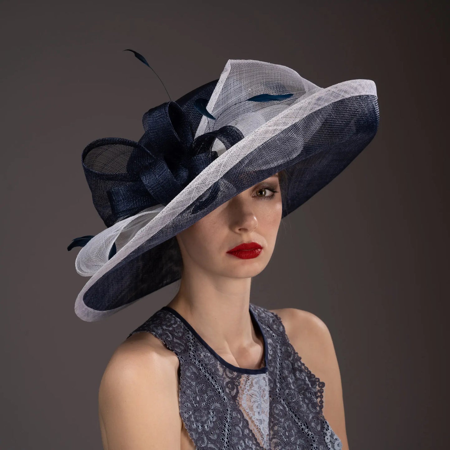 Derby Hat - Sinamay Bow Hat - Dual-Tone