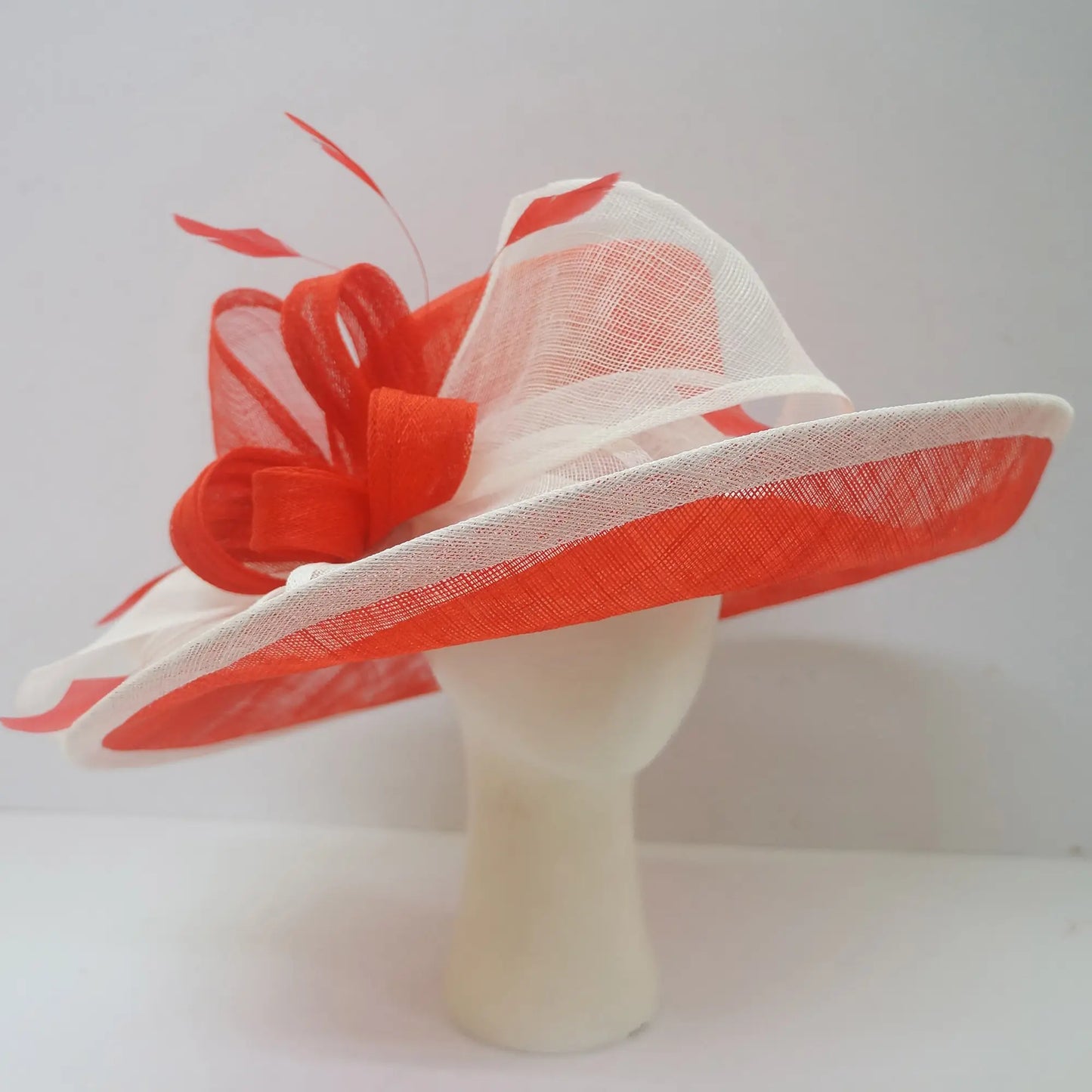 Derby Hat - Sinamay Bow Hat - Dual-Tone Red