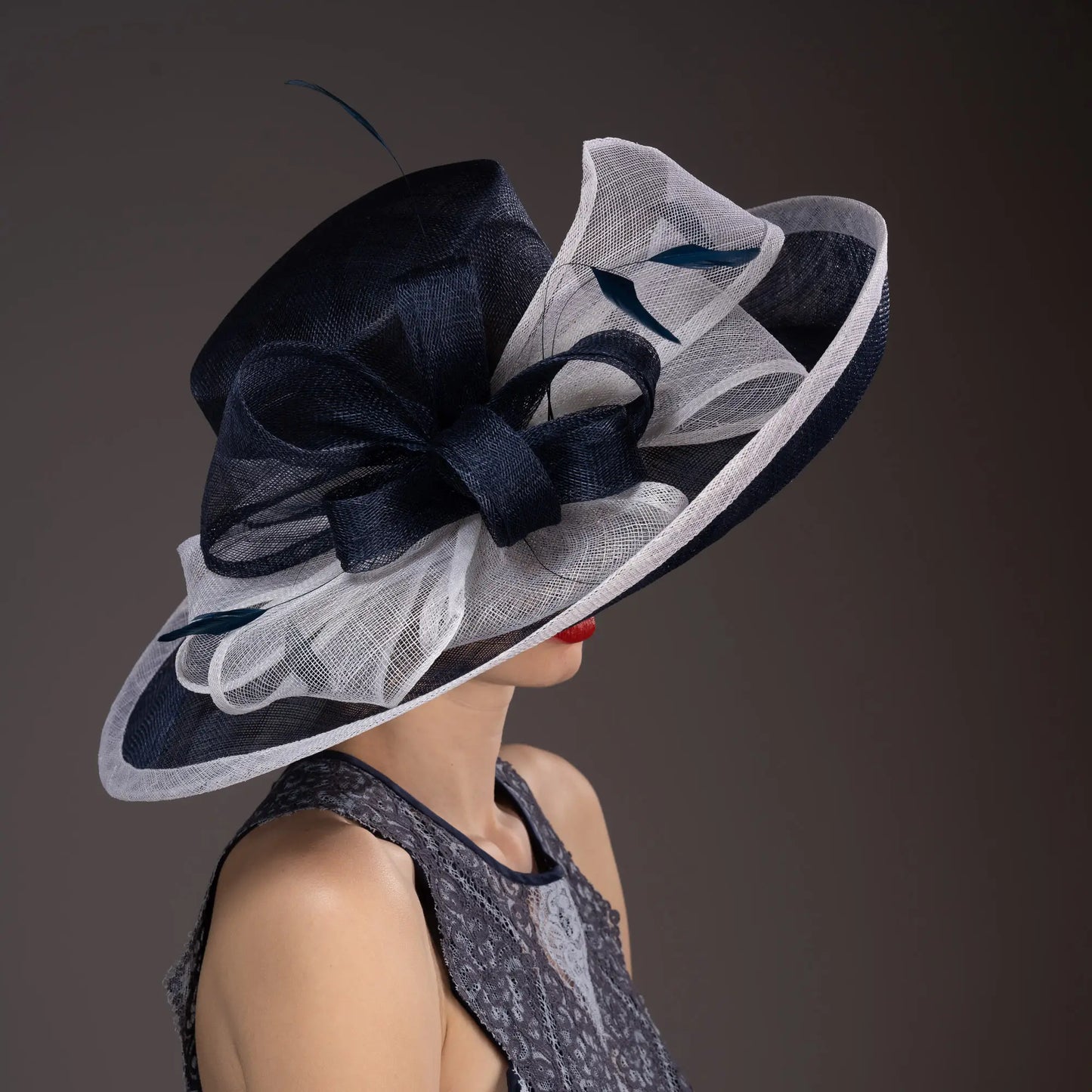 Derby Hat - Sinamay Bow Hat - Dual-Tone