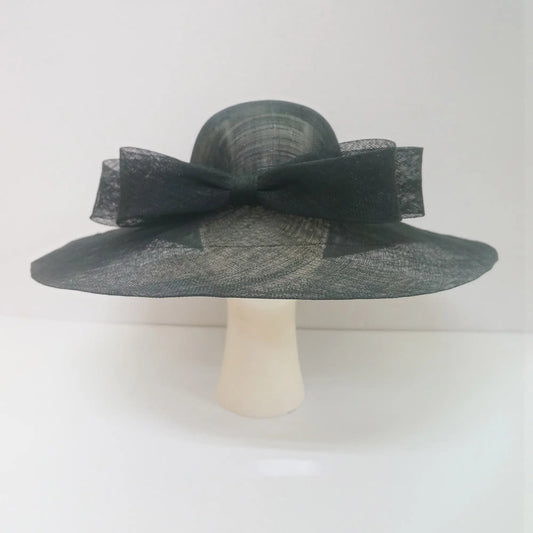 Derby Hat - Sinamay Bow Hat - Large Simple Ribbon Sytle